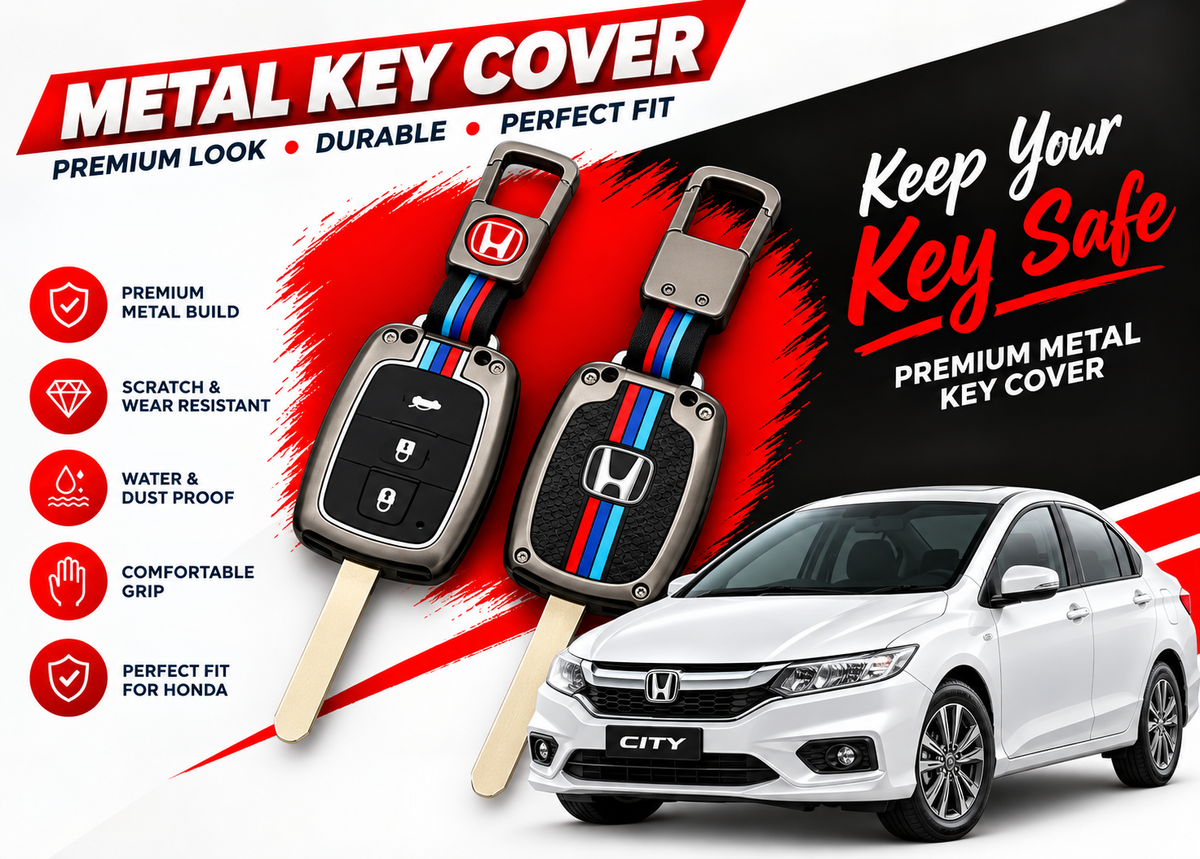 Metal Key Cover for Honda City 2022 to 2026