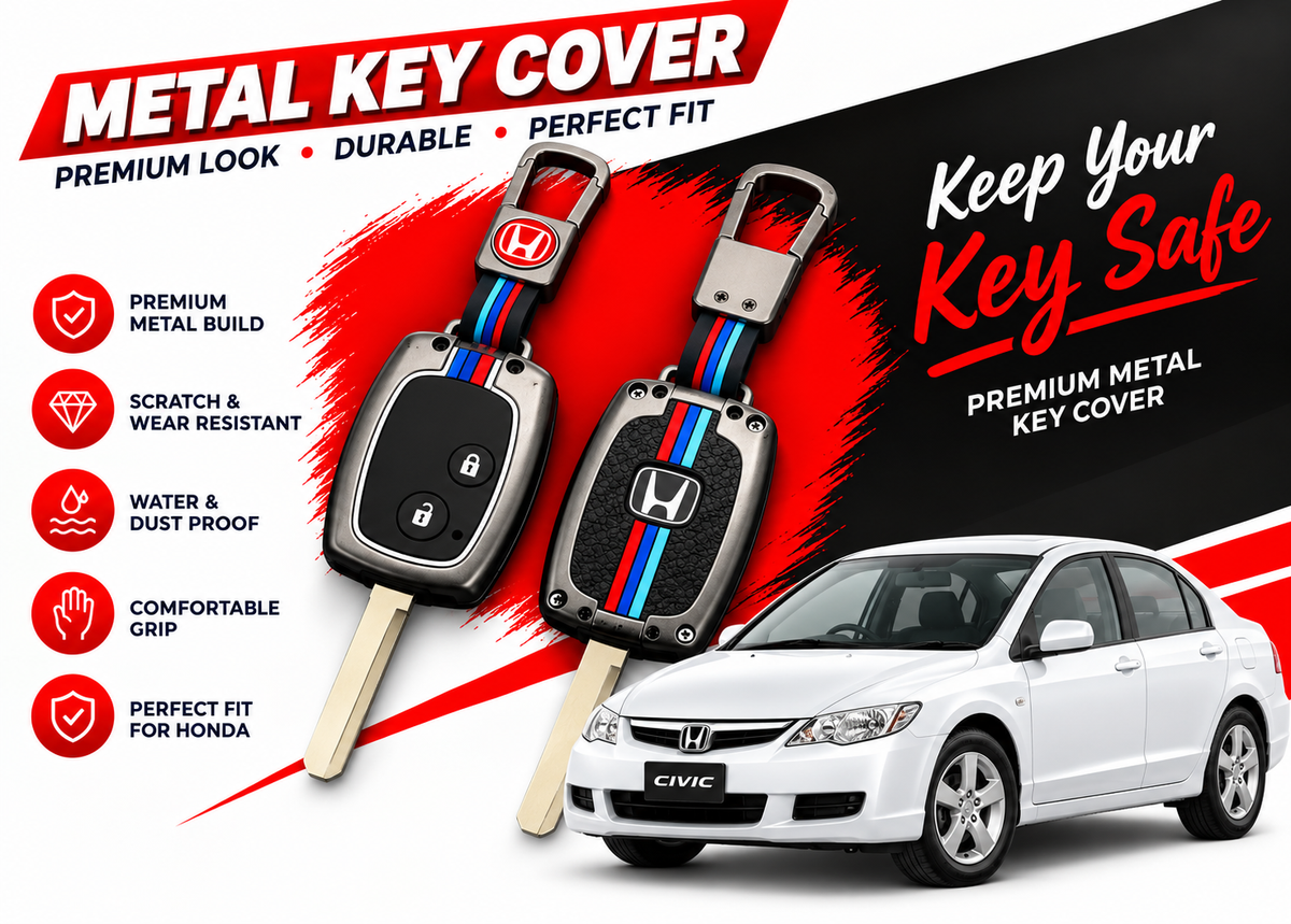 Metal Key Cover for Honda Civic 2006 to 2011