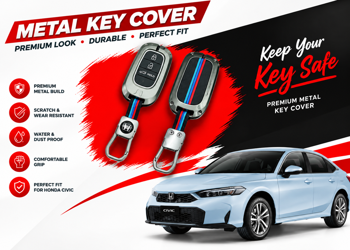 Metal Key Cover for Honda Civic 2022 to 2026