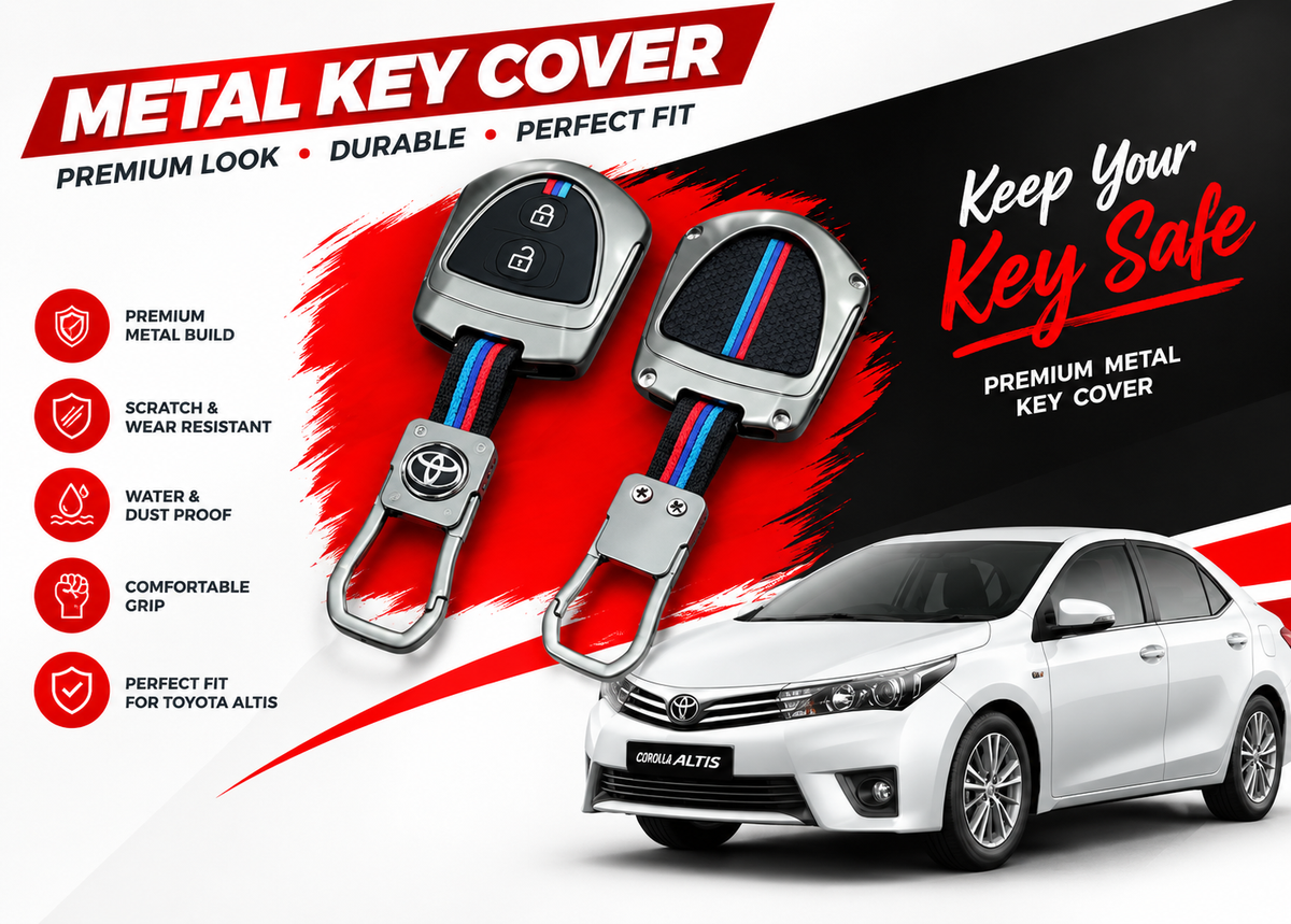 Metal Key Cover for Suzuki Toyota Corolla 2014 to 2026