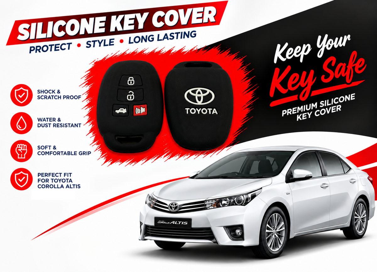 Silicone Key Cover for Toyota Corolla 2014 to 2026