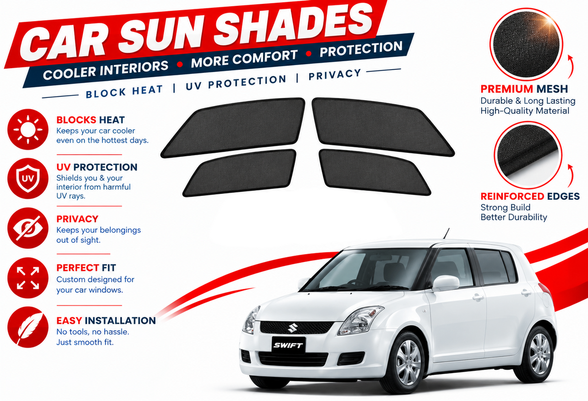 Sun Shades for Suzuki Swift 2010 to 2021
