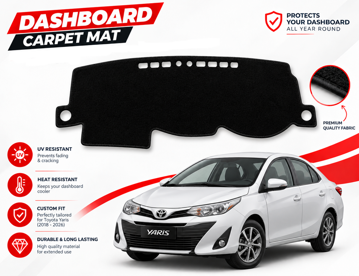 Dashboard Carpet Mats for Toyota Yaris 2018 to 2026