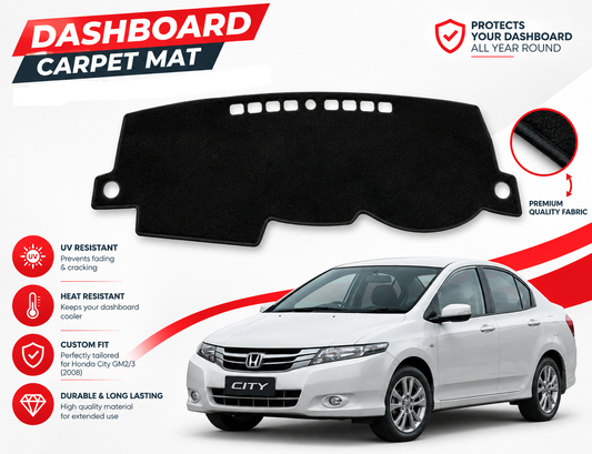 Dashboard Carpet Mats for Honda City 2009 to 2021