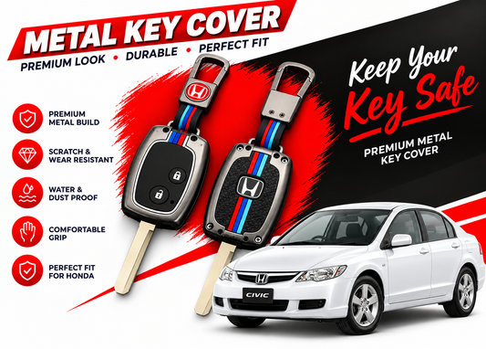 Metal Key Cover for Honda Civic 2006 to 2011