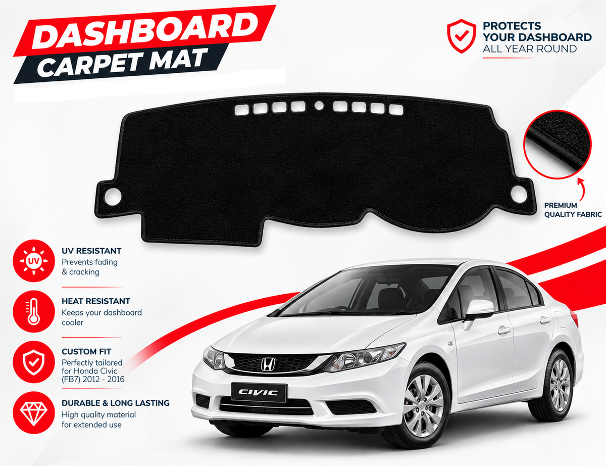 Dashboard Carpet Mats for Honda Civic 2012 to 2015