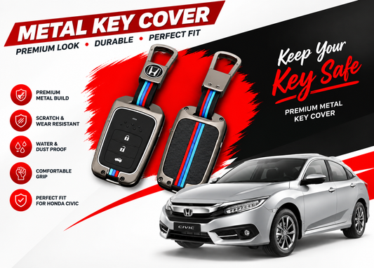 Metal Key Cover for Honda Civic 2016 to 2021