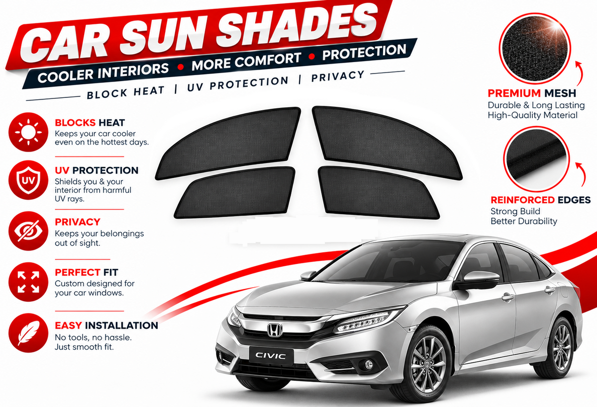 Sun Shades for Honda Civic 2016 to 2021