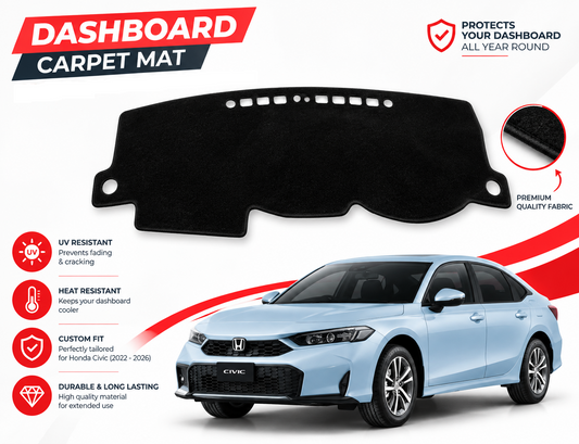 Dashboard Carpet Mats for Honda Civic 2022 to 2026