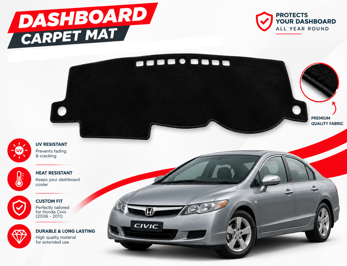 Dashboard Carpet Mats for Honda Civic 2006 to 2011