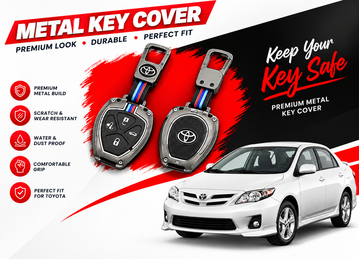 Metal Key Cover for Toyota Corolla 2009 to 2014