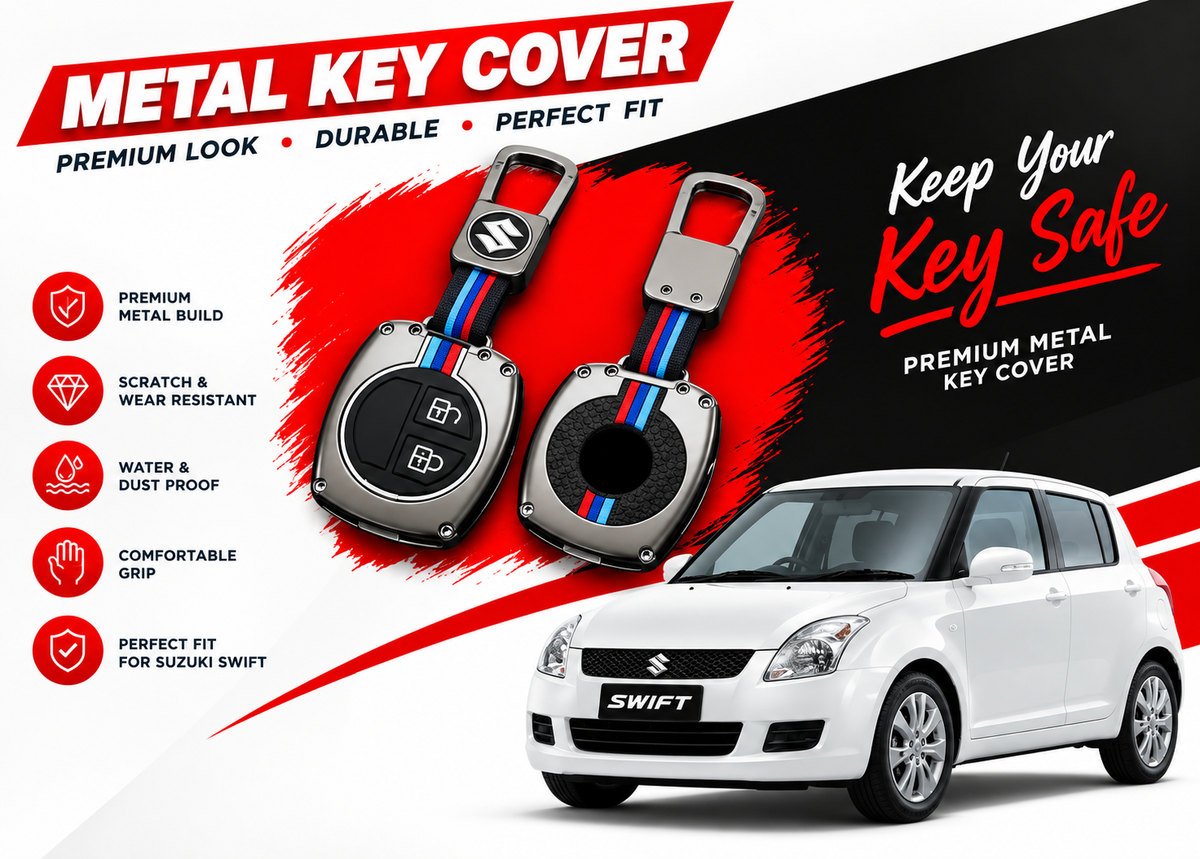 Metal Key Cover for Suzuki Swift 2010 to 2021