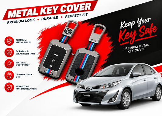 Metal Key Cover for Toyota Yaris 2018 to 2026