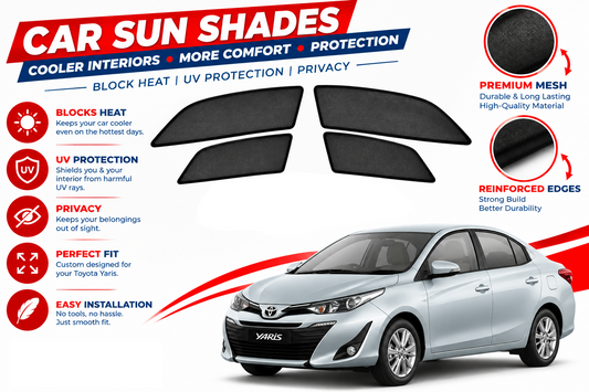 Sun Shades for Toyota Yaris 2018 to 2026