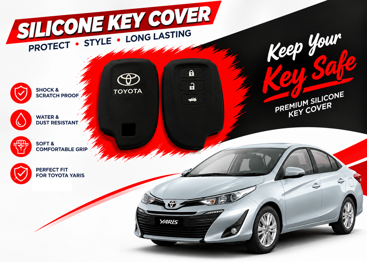 Silicone Key Cover for Toyota Yaris 2018 to 2026